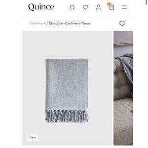 Quince Light Gray Cashmere Throw